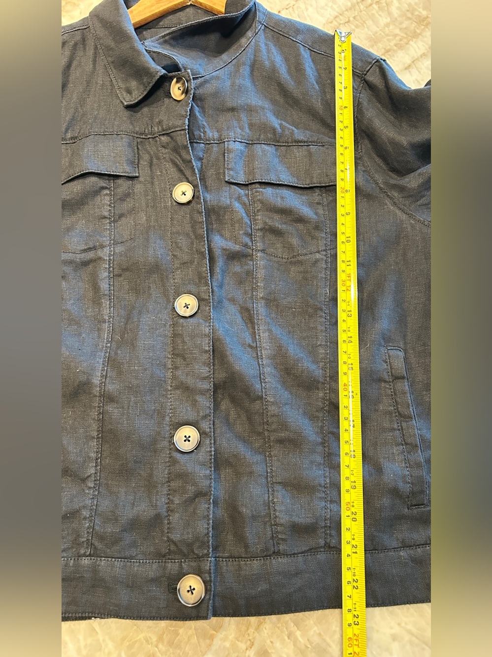 Contemporaine by Simons 100% Linen Jacket Black XL EUC - Picture 5 of 6